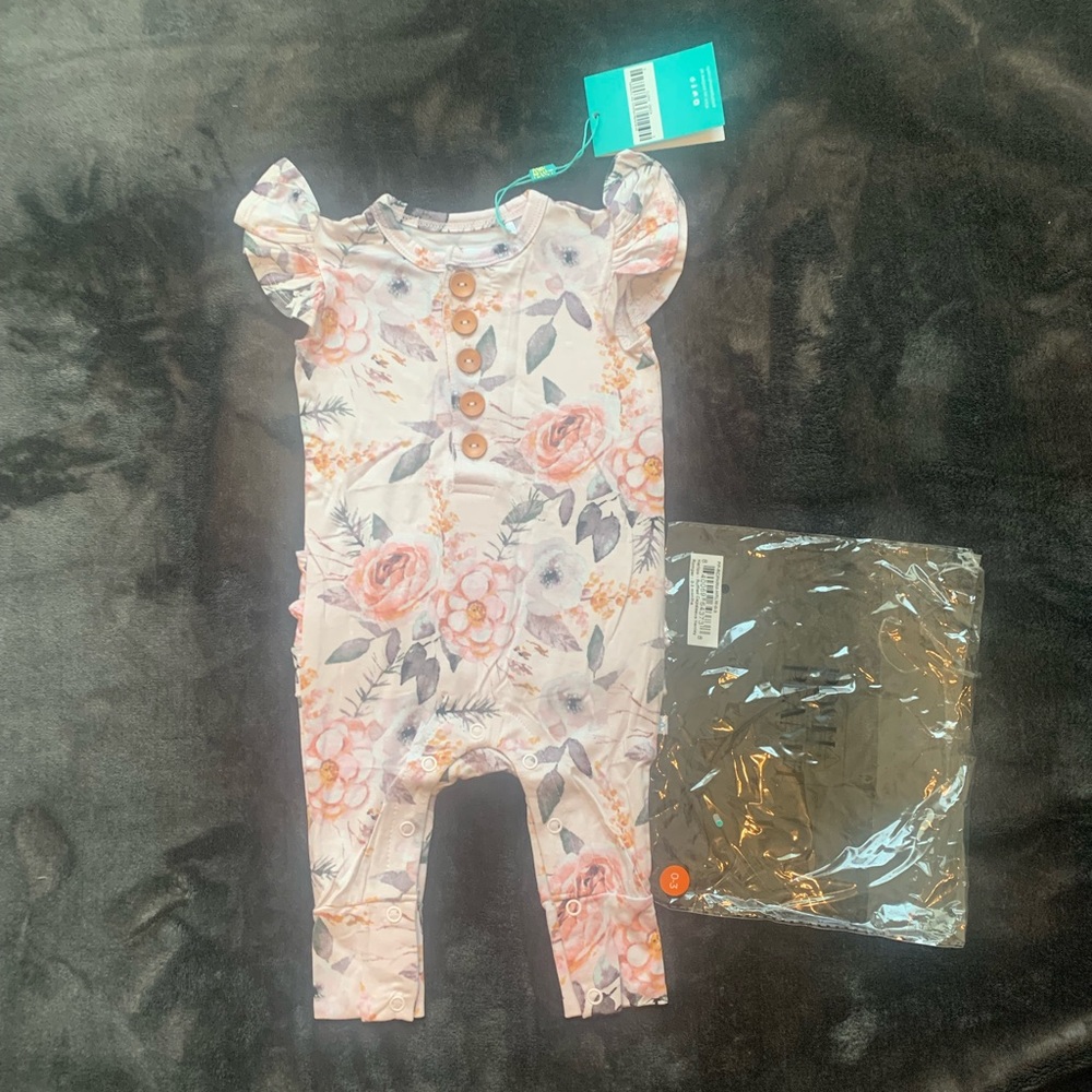 Posh Peanut Harlow Capsleeve ruffled romper